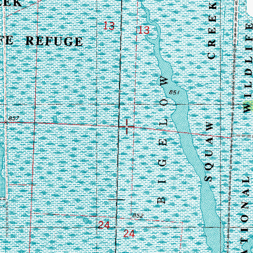 Topographic Map of Loess Bluffs National Wildlife Refuge, MO
