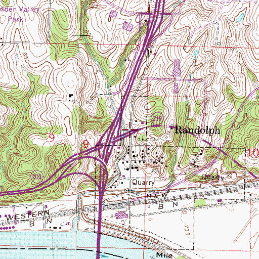 Topographic Map of East Kansas City, MO