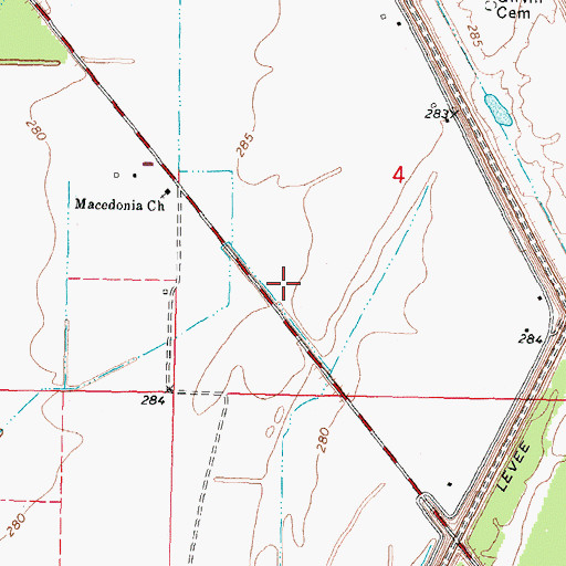 Topographic Map of Batesell Landing, MO