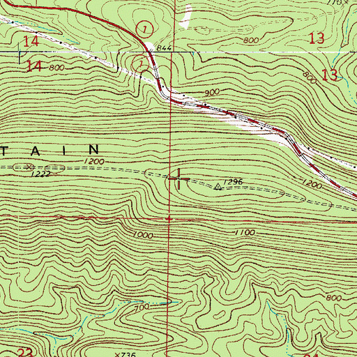 Topographic Map of Ola Mountain, AR