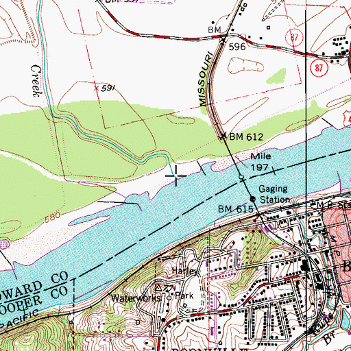 Topographic Map of Bartlett Creek, MO
