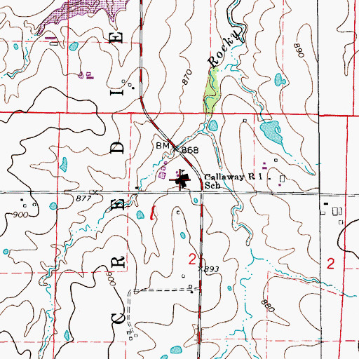 Topographic Map of Hatton-McCredie Elementary School, MO