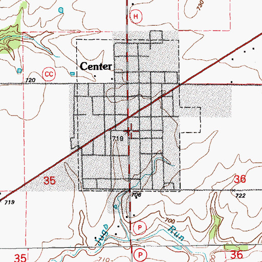 Topographic Map of Center, MO