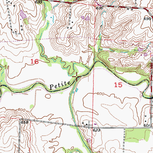 Topographic Map of Clark Fork, MO