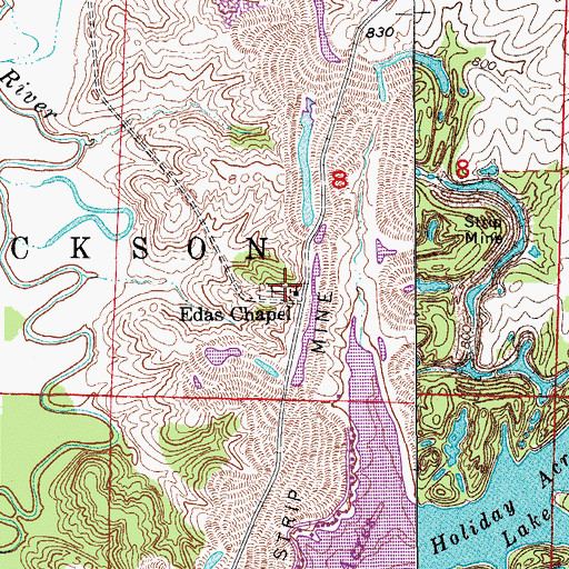 Topographic Map of Edas Chapel, MO