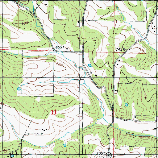 Topographic Map of Glendale School (historical), MO