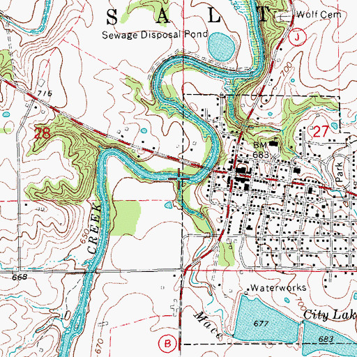 Topographic Map of Mace Branch, MO