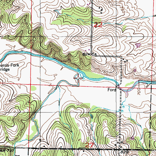 Topographic Map of Marney Branch, MO
