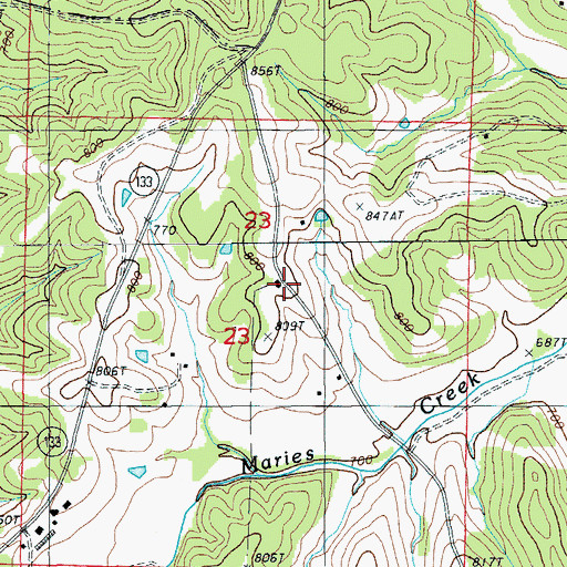 Topographic Map of Massman School, MO