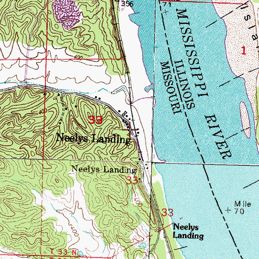 Topographic Map of Neelys Landing, MO