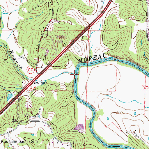 Topographic Map of Neighorn Branch, MO