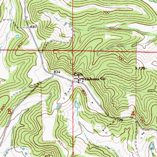 Topographic Map of Oklahoma Church, MO