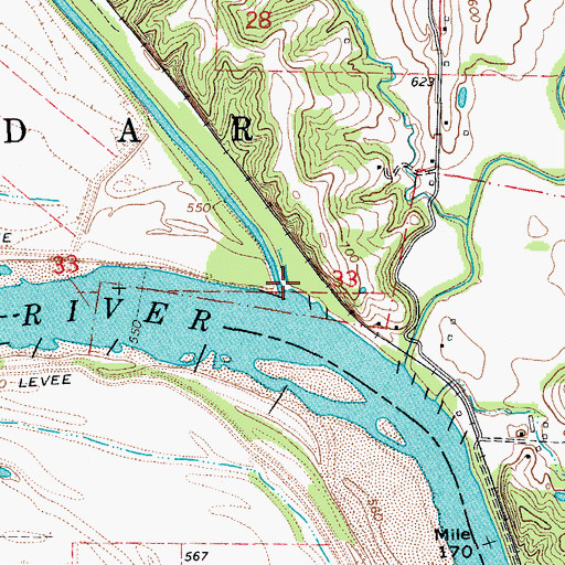 Topographic Map of Perche Creek, MO