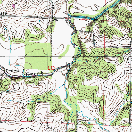 Topographic Map of Pilot Branch, MO