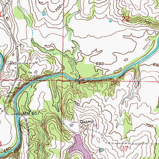 Topographic Map of Pooles Branch, MO