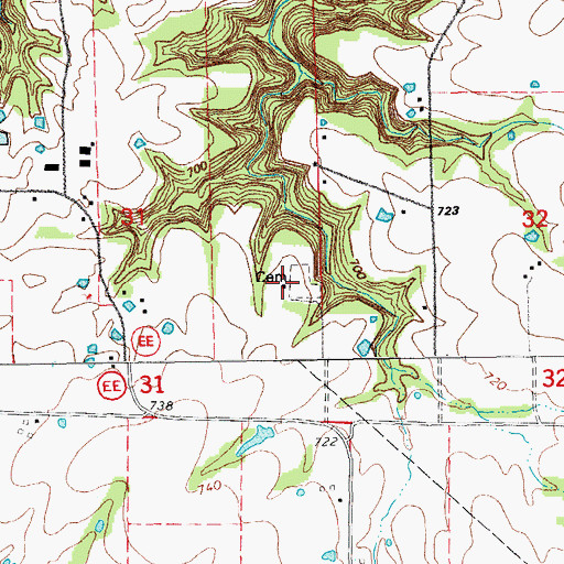 Topographic Map of Saint Pauls Catholic Church, MO