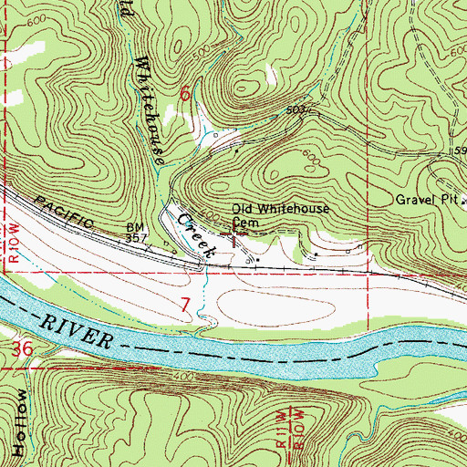 Topographic Map of Old Whitehouse Cemetery, AR