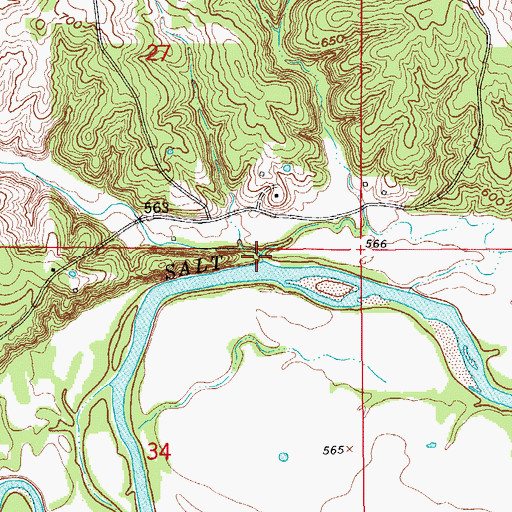 Topographic Map of Shell Branch, MO