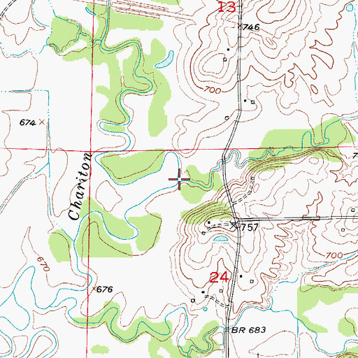 Topographic Map of Sinking Creek, MO