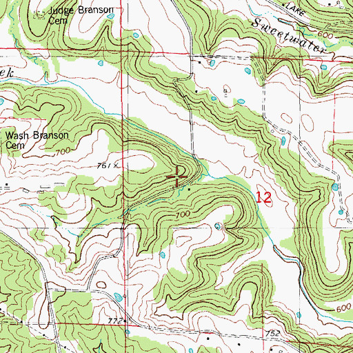 Topographic Map of Victor School, MO