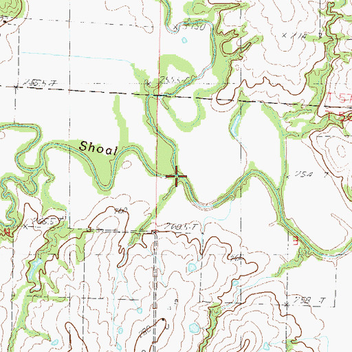 Topographic Map of Brushy Creek, MO