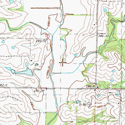 Topographic Map of Crooked Creek, MO