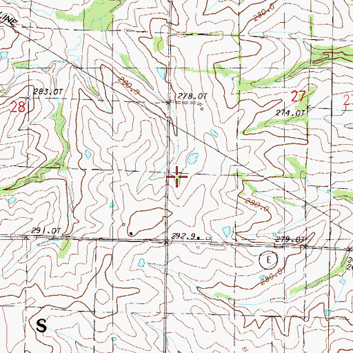 Topographic Map of Dallas Center School (historical), MO
