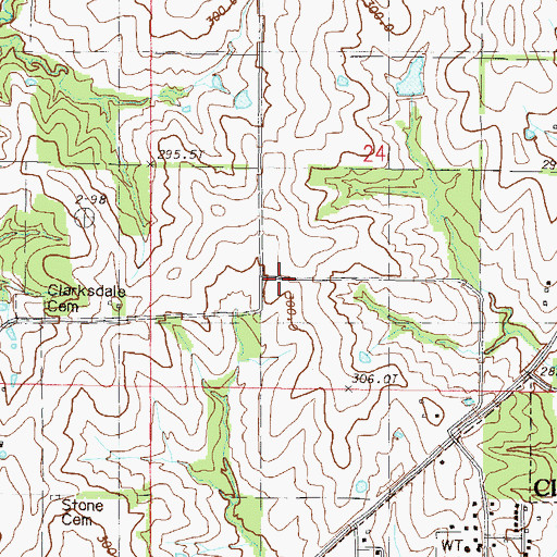 Topographic Map of Dean School (historical), MO