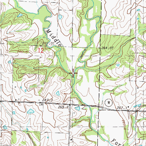 Topographic Map of East Fork Lost Creek, MO