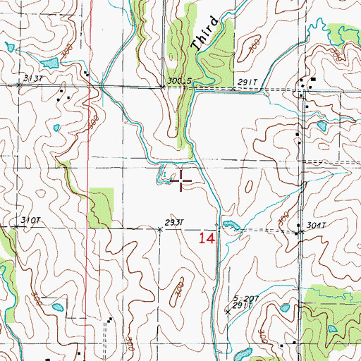 Topographic Map of Elm Grove Branch, MO
