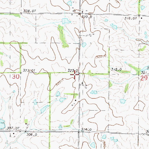 Topographic Map of Fairview School (historical), MO