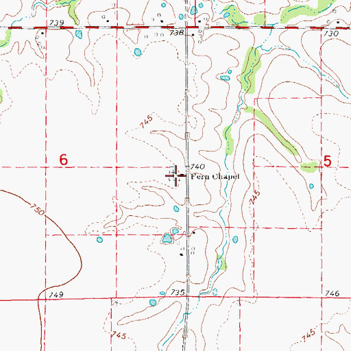 Topographic Map of Fern Chapel, MO