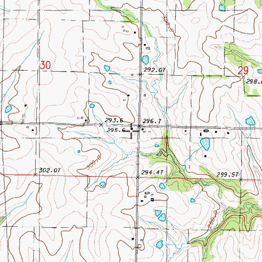 Topographic Map of Garden Prairie School, MO
