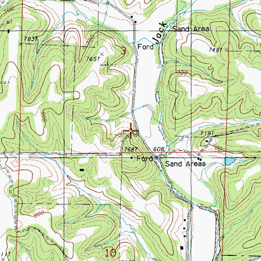 Topographic Map of Gleenwood Church, MO