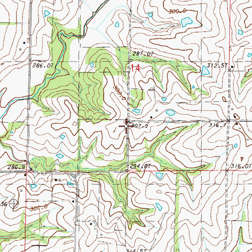 Topographic Map of Glenwood School (historical), MO