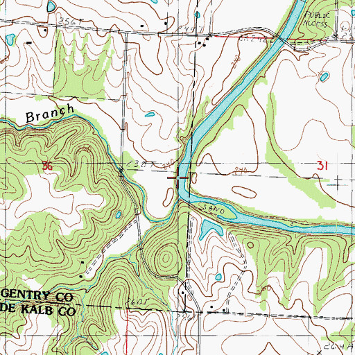 Topographic Map of Groomer Branch, MO