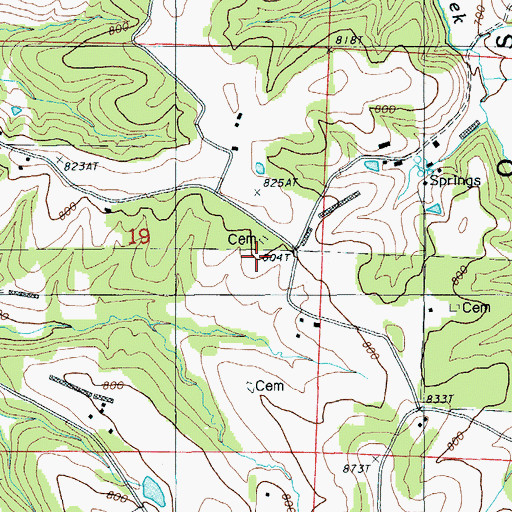 Topographic Map of Hopewell Church, MO