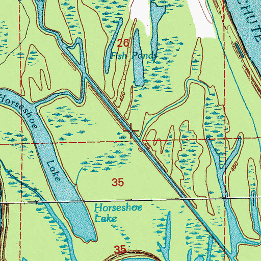 Topographic Map of Horseshoe Lake, MO