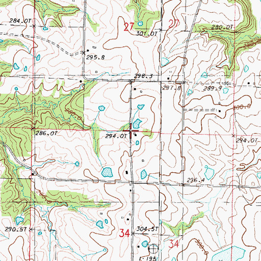 Topographic Map of Liberty School, MO
