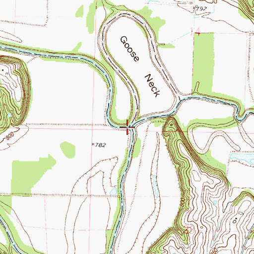 Topographic Map of Little Platte River, MO