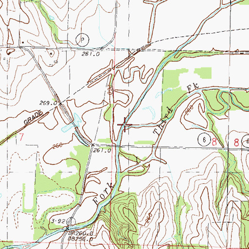 Topographic Map of Little Third Fork, MO