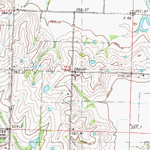 Topographic Map of Lone Star School (historical), MO