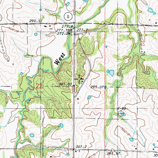 Topographic Map of Marvin Chapel, MO