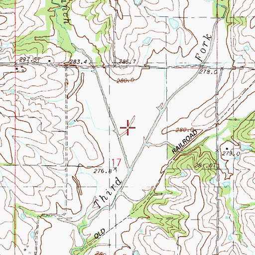 Topographic Map of Morgan Branch, MO