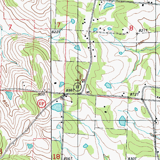 Topographic Map of Mount Hermon Church, MO