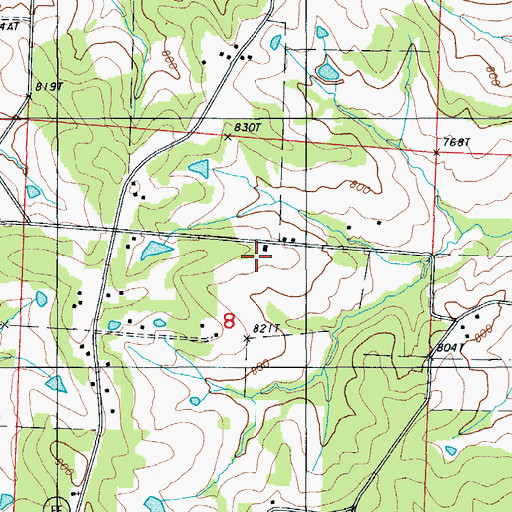 Topographic Map of Mount Hermon School, MO