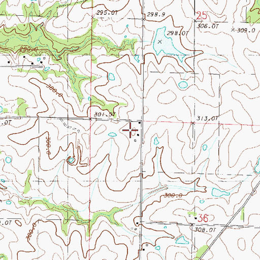 Topographic Map of Mount Pleasant School, MO