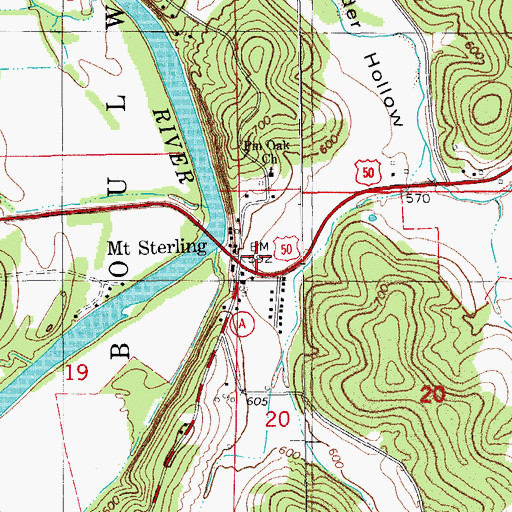 Topographic Map of Mount Sterling, MO
