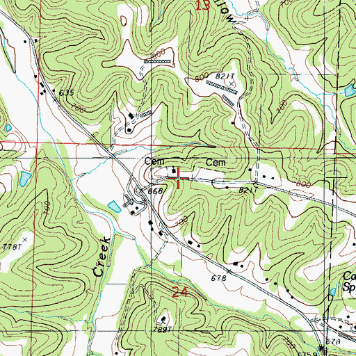 Topographic Map of Mount Zion Church, MO