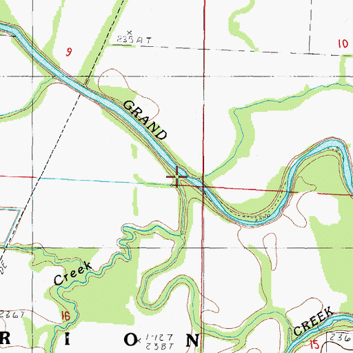 Topographic Map of Muddy Creek, MO